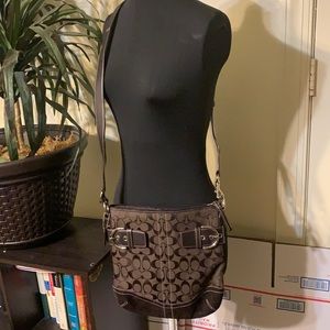 *sale* Coach Brown Signature Crossbody Bag Purse